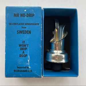 Vintage Mr No-Drip Silverplated Winepourer from Sweden, Original Box